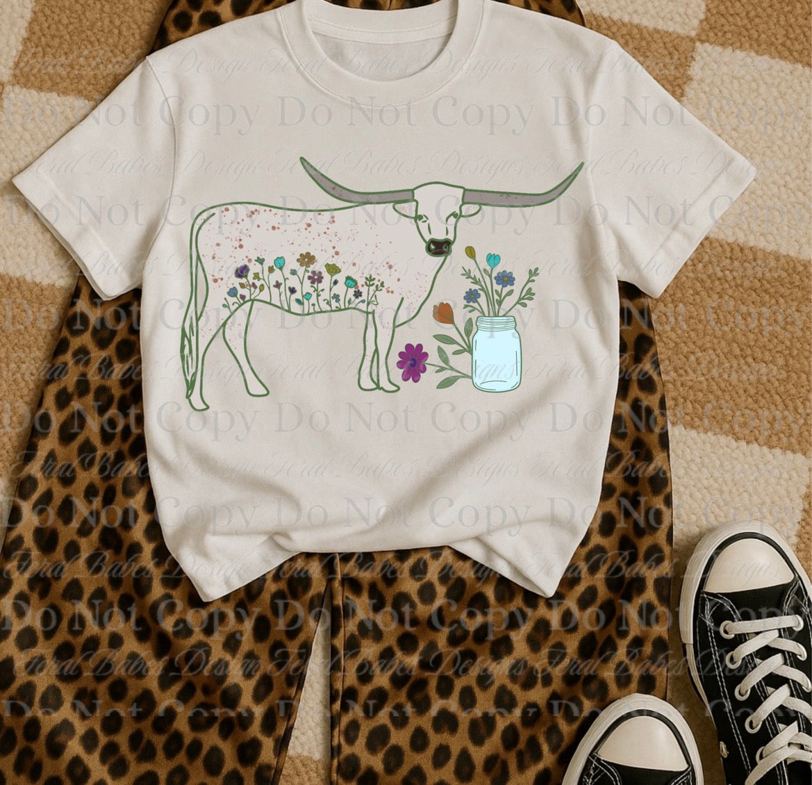 Wildflower Cow PNG