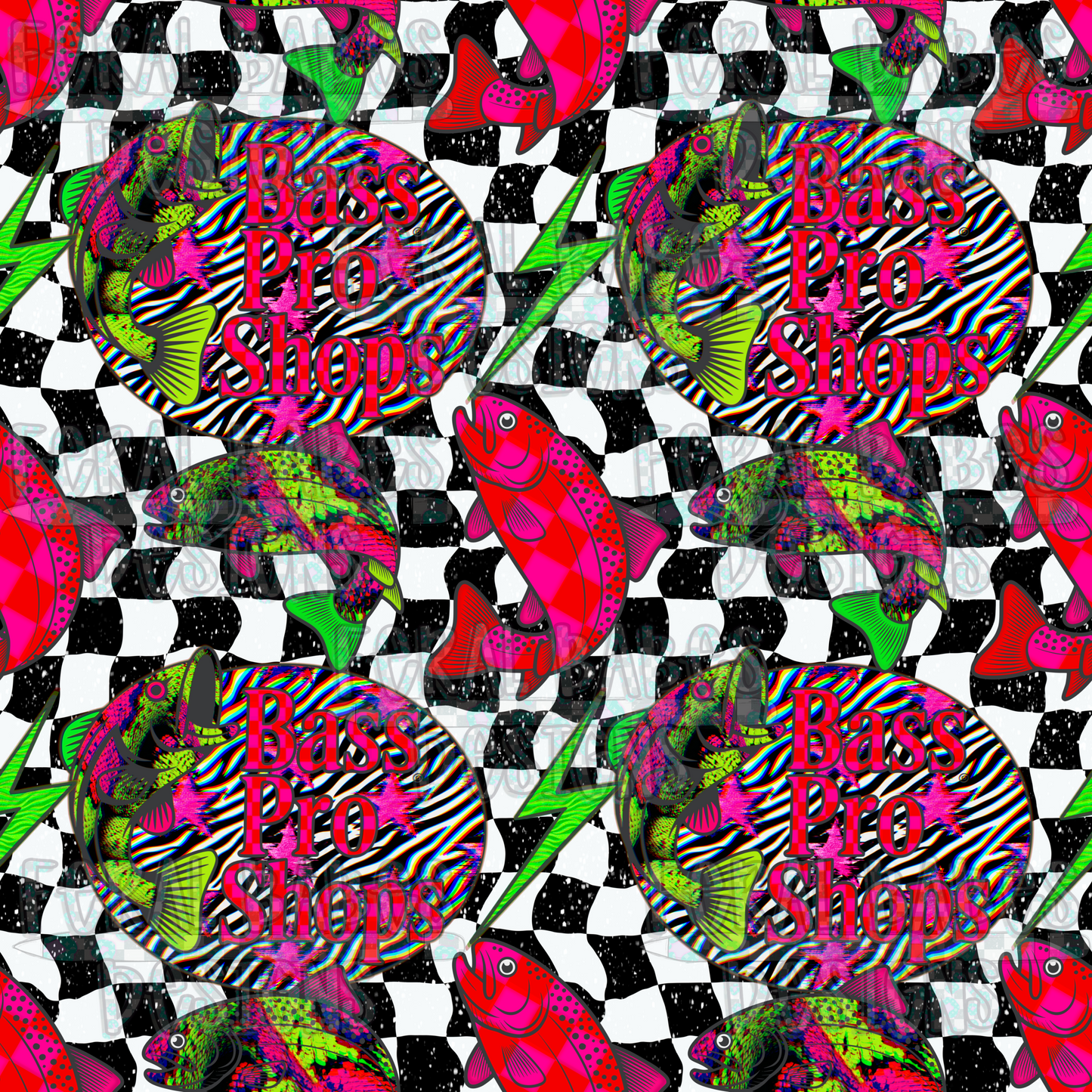 Trippy Fish Pink Seamless