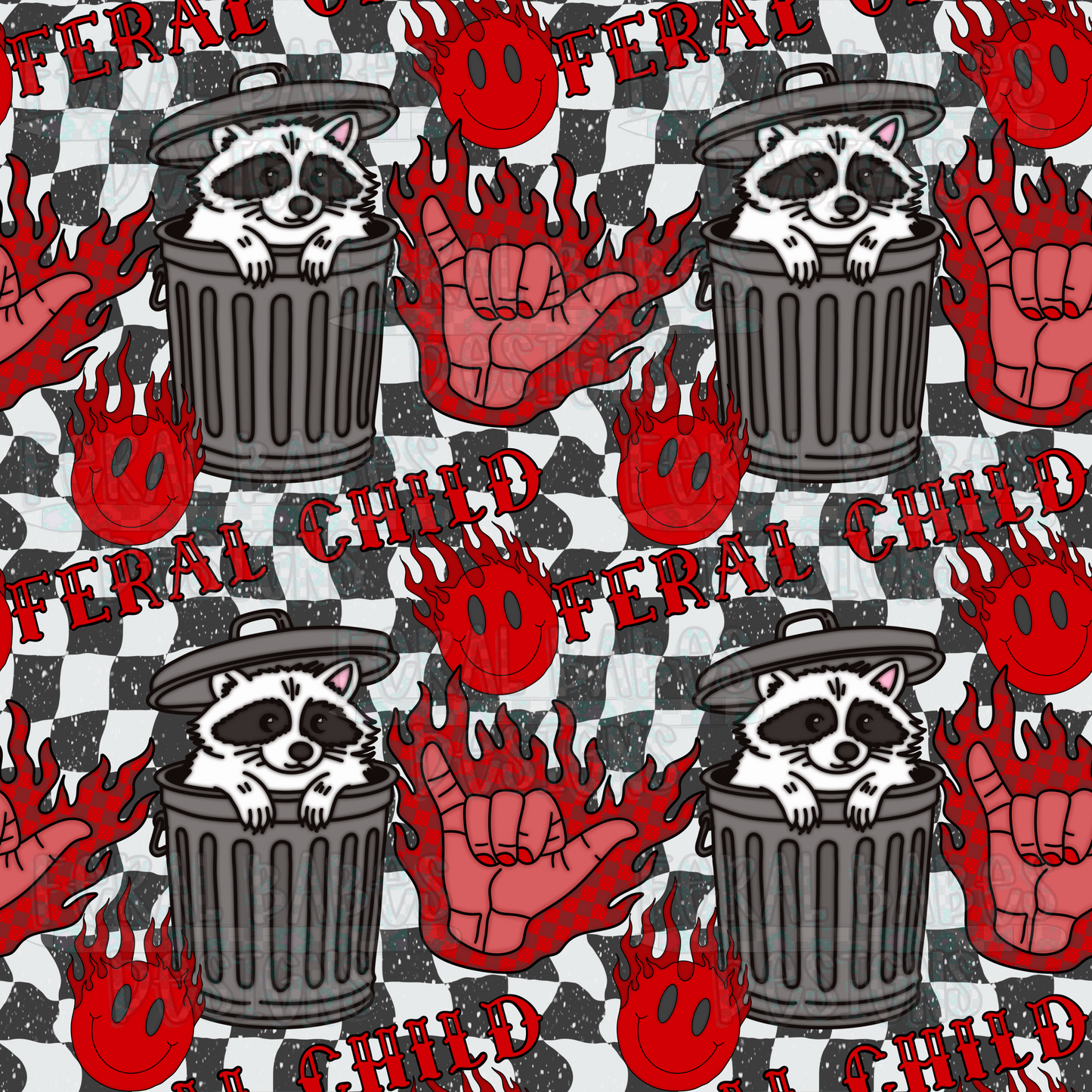 Feral Child Red seamless