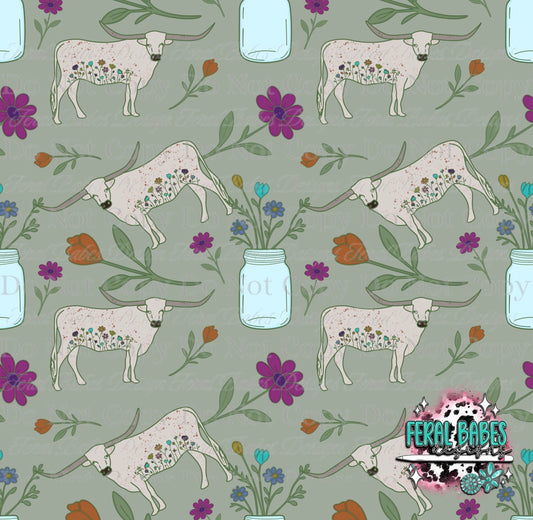 Wildflower Cow Seamless